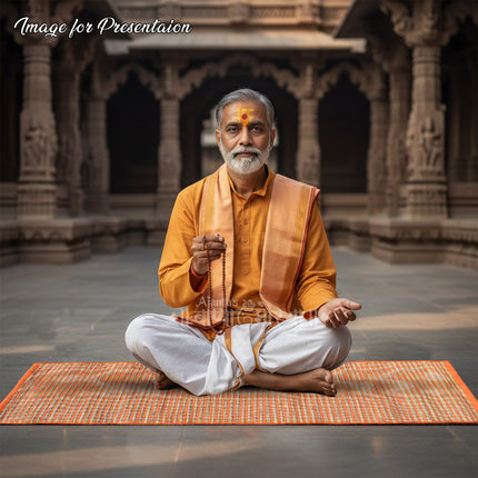 Sacred Kusha Asan (Khusa Aasan) Yoga Mat – Traditional Darbha Grass Mat for Puja, Meditation & Religious Rituals