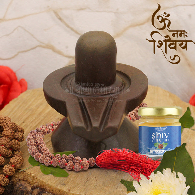 Narmada Shivling with Yonibase for Shiv Pujan & Abhishek | Natural Narmadeshwar Shivling for Home Temple & Spiritual Worship