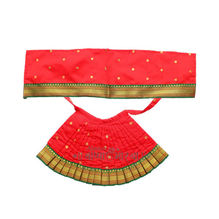 Margashish Devi Dress Poshak | Handcrafted Goddess Lehenga Dupatta Set for Lakshmi Puja, Margashirsha Guruvar & Navratri | Traditional Devi Idol Outfit for Home Temple & Daily Worship (6 Inch Poshak)