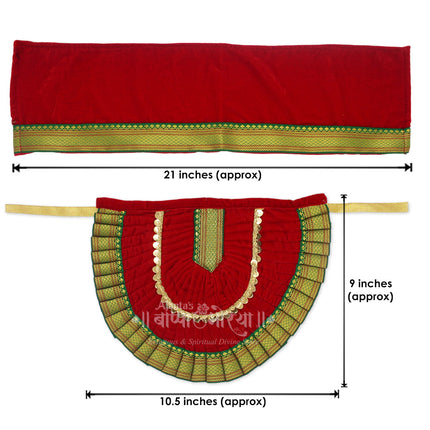 Kolhapuri Mahalaxmi Dress Vastra/Poshak | Kalash Sthapana Margashirsh Puja | Traditional Dress Poshak for Devi Maa Lakshmi for Puja (Red) 9 inch Poshak