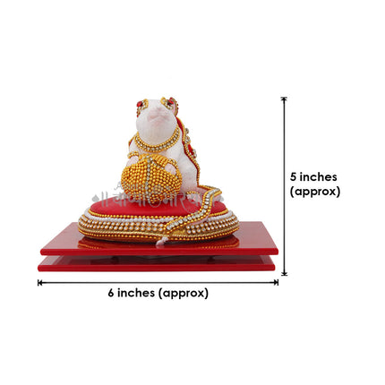 Mushak Idol for Ganpati Pooja | Ganeshji Mooshak/Mushakraj Figurine | Decorative Mouse Idol for Ganesh Chaturthi Decoration | Undir Mama Chuha Mooshik Vahana of Ganpati Statue