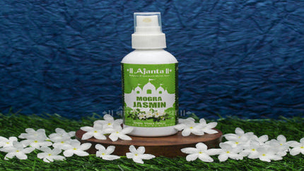 Ajanta Mogra Jasmin Temple Pooja Spray | Natural Jasmine & Mogra Fragrance Room Freshener for Mandir, Pooja & Home – 100ml