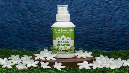 Ajanta Mogra Jasmin Temple Pooja Spray | Natural Jasmine & Mogra Fragrance Room Freshener for Mandir, Pooja & Home – 100ml