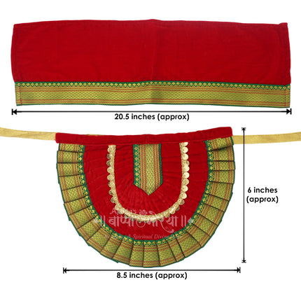 Kolhapuri Mahalaxmi Dress Vastra/Poshak | Kalash Sthapana Margashirsh Puja | Traditional Dress Poshak for Devi Maa Lakshmi for Puja (Red) 6 inch Poshak