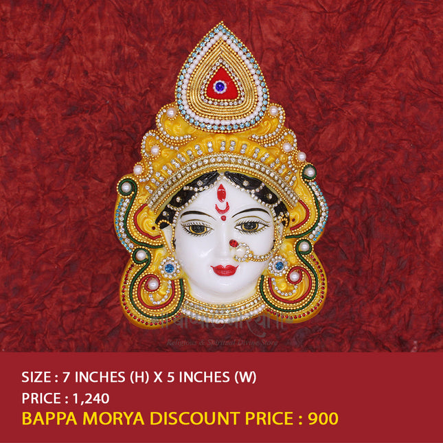 Diviya Shakti Devi Face Mukhavata Elegant Handcrafted Face for Navratri & Spiritual  Exclusive Mukhavata