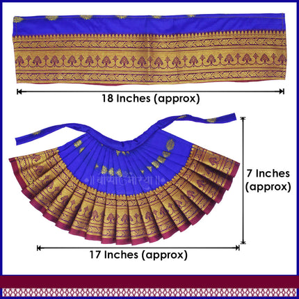 Maharani Devi Dress Royal Devi Poshak Lehanga & Dupatta for Goddess Idol / Kalash Puja  Margashish Guruvar Vrat Varalakshmi Puja ( Set Of 4) (7 Inch Poshak)