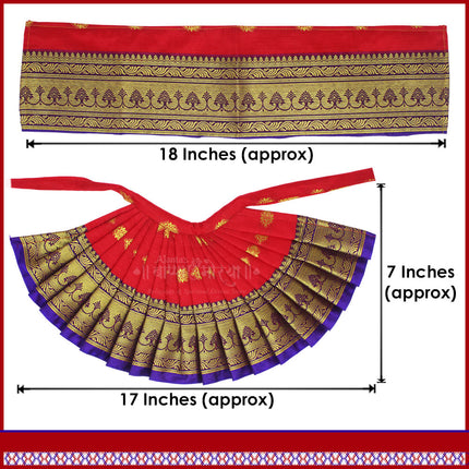 Maharani Devi Dress Royal Devi Poshak Lehanga & Dupatta for Goddess Idol / Kalash Puja  Margashish Guruvar Vrat Varalakshmi Puja ( Set Of 4) (7 Inch Poshak)
