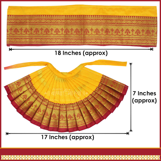 Maharani Devi Poshak for Goddess Idol & Kalash | Traditional Mata Rani Dress for Puja & Festivals (7 Inch Poshak ) (Set Of 2)