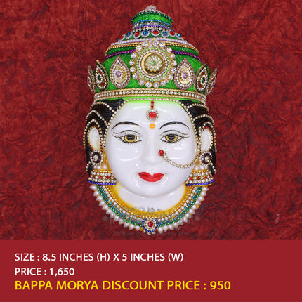 Traditional Laxmi Devi Mukhavata for Margashirsha Puja Vasudha Laxmi Devi Face – Traditional Mukhavata for Margashirsha Puja & Varalakshmi Vratham