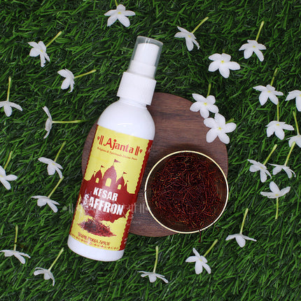 Ajanta Kesar Saffron Temple Pooja Spray | Natural Saffron Fragrance Room Freshener for Pooja, Mandir & Home – 100ml