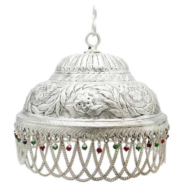 Decorative Deity Chhatra for Swami Samartha Ganpati ji Radha Krishna God & Goddess Idols स्वामी गणपती राधा कृष्ण तसेच देव-देवी मूर्तींसाठी पितळी सजावटी मंदिर छत्र Mandir Chatra for Navratri Daily Pooja Temple Decoration (8 inch Diameter)