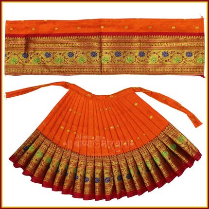 Maharani Mahalaxmi  Saree Vastra/Poshak | Kalash Sthapana Margashirsh Puja| Traditional Dress Poshak for Devi Maa Lakshmi for Pujas - Size of Lehanga 9(Height) x 19 (Length) Inch (9 Inches Poshak)
