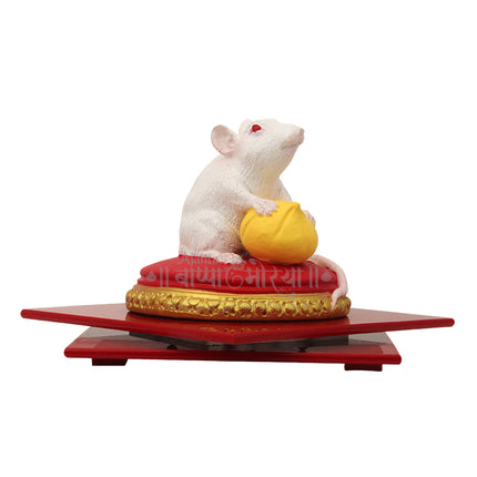 Mushak Idol for Ganpati Pooja | Ganeshji Mooshak/Mushakraj Figurine | Mouse Idol for Ganesh Chaturthi Decoration | Undir Mama Chuha Mooshik Vahana of Ganpati Statue
