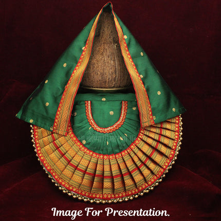 Kolhapuri Devi Rajnandini  Poshak with Sacred Ekvira Aai Face | Traditional Rajnandini Dress for Navratri & Margashirsh Puja (9 inch Poshak)