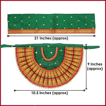 Kolhapuri Devi Rajnandini  Poshak with Sacred Ekvira Aai Face | Traditional Rajnandini Dress for Navratri & Margashirsh Puja (9 inch Poshak)
