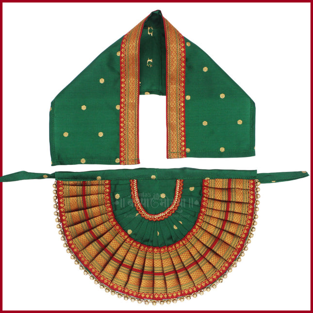 Kolhapuri Devi Rajnandini  Poshak with Sacred Ekvira Aai Face | Traditional Rajnandini Dress for Navratri & Margashirsh Puja (9 inch Poshak)