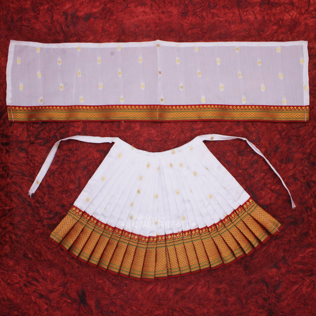 Navaratri Goddess Kalash Women's Silk Saree , Mata Rani Poshak, Maa Laxmi, Durga, Saraswati, Radha Chunri Patka and Lehenga/Ghagra Dress (9 inch Poshak)