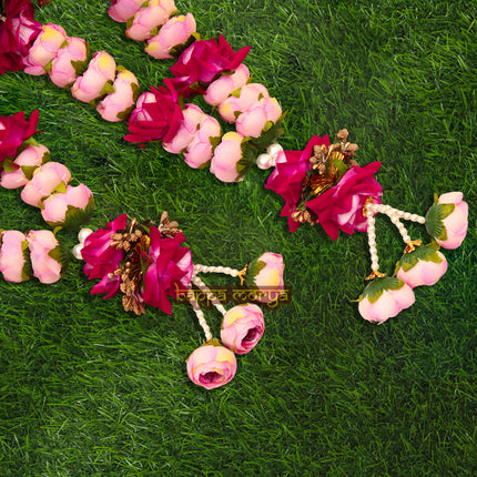 A Pair of Artificial Wedding Garland for Bride and Groom Varmala Multipurpose Use , 24 Inches