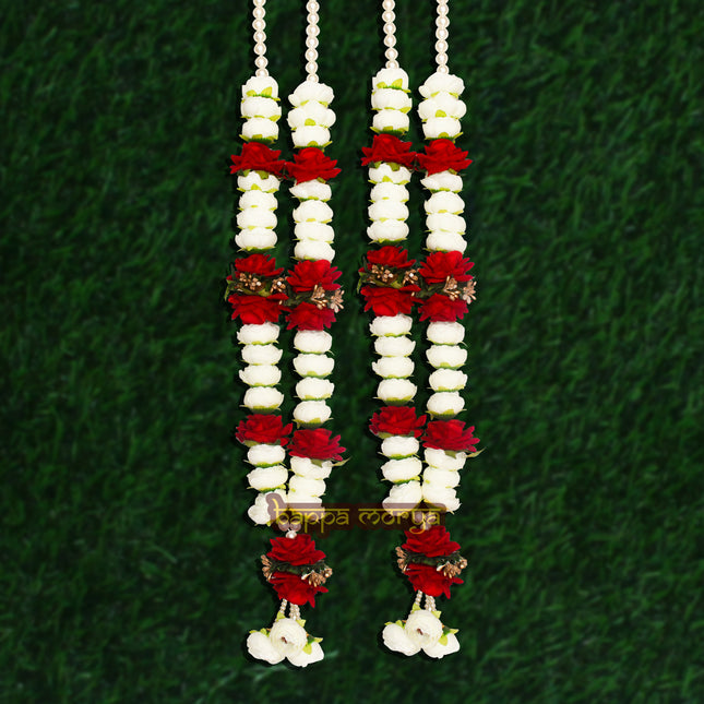 Shubh Vivah Artificial Flowers Jaimala Vadhu VAR Mala Garland for Groom and Bride Handcrafted Long Artificial Jasmine Flower Garland for Festival, Home, Photo, Mandir & Office