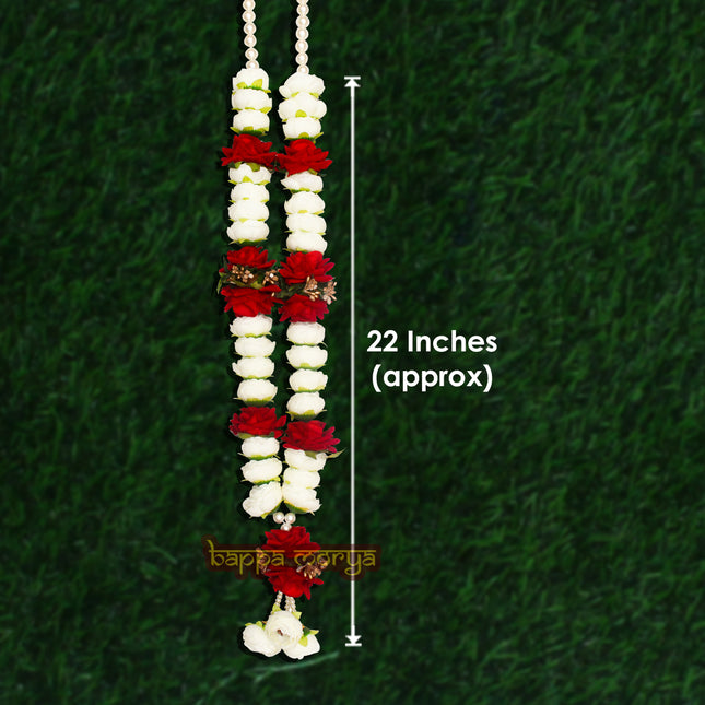 Shubh Vivah Artificial Flowers Jaimala Vadhu VAR Mala Garland for Groom and Bride Handcrafted Long Artificial Jasmine Flower Garland for Festival, Home, Photo, Mandir & Office
