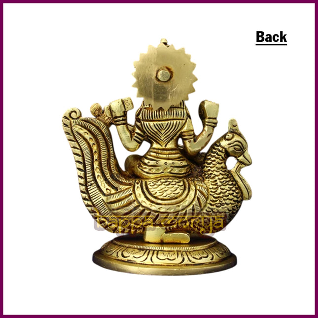 Goddess Saraswati Idol – Brass Murti of Gyan Devi, Goddess of Knowledge & Wisdom