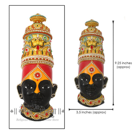 Tulja Bhavani Mata Mukhotta | Divine Jagdamba Kuldevi Face with Decorative Stone & Bead Work | Navratri Margashish Pooja