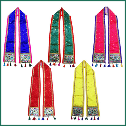 Elegant Shela / Khes for God Idols – Traditional Uparna for Ganpati, Krishna & Devi Decorative Idol Shela for Murti Shringar – Soft Cloth Uparna for Pooja & Home Temple (set of 5)