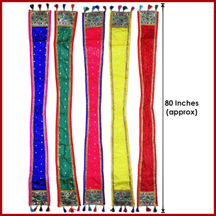 Divine Chunari Patka Shela for Deity Decoration – Perfect for Ganesh, Krishna, Lakshmi & Devi Idols (Set Of 5) 80 Inch