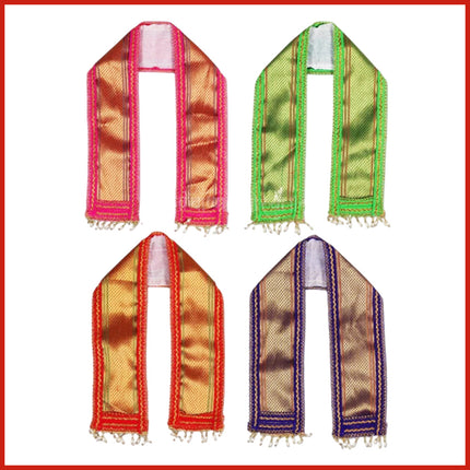Ganapati  Premium Handcrafted Ganesh Khes & Uparana Set of 4 – Handcrafted Velvet Shela/Shawl for God Idols
