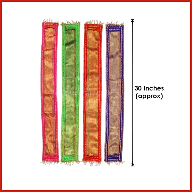 Ganapati  Premium Handcrafted Ganesh Khes & Uparana Set of 4 – Handcrafted Velvet Shela/Shawl for God Idols