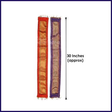 Traditional Golden Ganesh & God Idol Khes/Uparana – Decorative 30-Inch Shela Set Ideal for Home Temple, Pooja Room, Shringar, Rituals, Festivals & Devotional Decoration