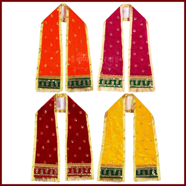Handcrafted Uparna Khes for Ganeshji, Krishna, Gauri, Ganpati & Laxmi – Set of 4 Devotional Shawls for Idol Decoration (40 Inch )