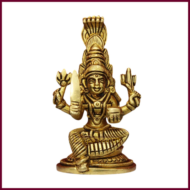 Devi Mariamman Idol in Brass – Beautiful Small Puja Murti for Protection & Blessings Beautiful Small Idol Murti of Goddess