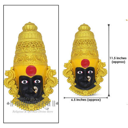 अंबाबाई महालक्ष्मी देवी मुखोटा (देवी चेहरा) - पूजा आणि घराच्या सजावटीसाठी कोल्हापुरी देवी चेहरा