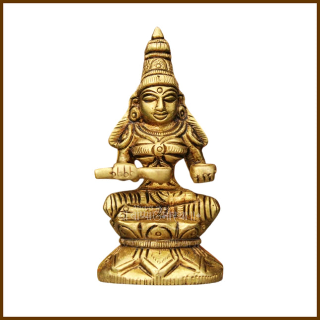 Annapurna Murti/Annapoorna Idol/Pital Annapurna Devi Statue - Antique Brass for Home/Temple/Office
