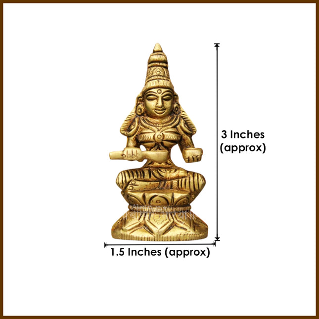 Annapurna Murti/Annapoorna Idol/Pital Annapurna Devi Statue - Antique Brass for Home/Temple/Office