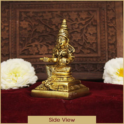 देवी माँ अन्नपूर्णेश्वरी देवी मूर्ती अन्नपूर्णा देवी मूर्ती देवी अन्नपूर्णी माँ मूर्ती पूजेसाठी आणि उपासनेसाठी अन्नधान्याची हिंदू देवी - 4 इंच उंची