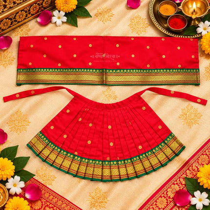 Handcrafted Devi Pooja Dress Poshak –Premium Quality Navratri Margashish Guravar Puja Kalash Sthapna Traditional Wear For Devi Mata  (9 Inch Poshak)