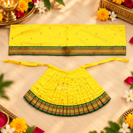 Traditional Devi Mata Laxmi Poshak 7 Inch for Margashirsh Laxmi Pujan | Kalash Sthapana Dress | Navratri Durga & Mata Rani Worship Shringar Vastra for Temple Idol