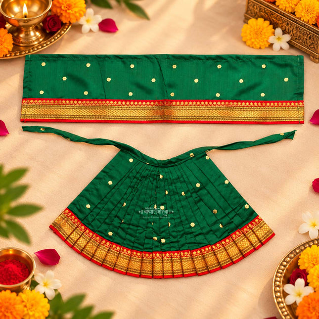 Devi Mata Dress Poshak for 9 Inch Poshak| Margashirsh Laxmi Puja & Kalash Sthapana Traditional Poshak | Navratri Temple Shringar Vastra for Goddess
