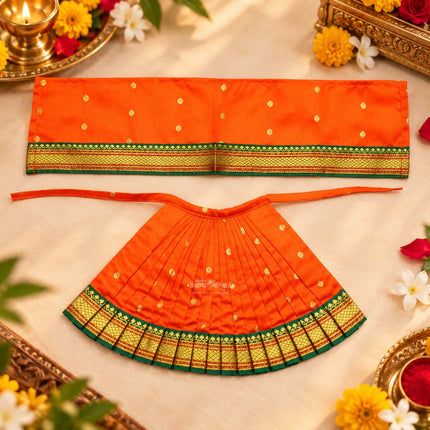 Matarani  Devi Lehenga Patka Poshak for Navratri & Margashirsh Puja | Matarani Kalash Sthapana Dress 12 Inch Poshak | Navratri Traditional Lehenga Patka for Pooja & Kalash Sthapana