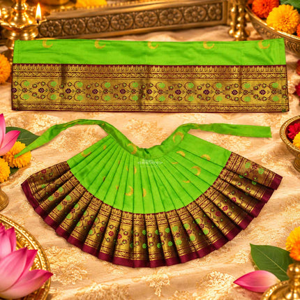 महारानी महालक्ष्मी साडी वस्त्र/पोशाख | कलश स्थापना मार्गशीर्ष पूजा विशेष | पारंपरिक देवी माँ लक्ष्मी ड्रेस पोशाख घटस्थापना आणि उत्सव पूजेसाठी | (९ इंच पोशाख)