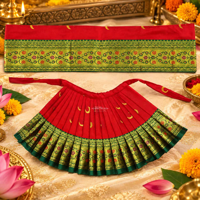 Maharani Mahalaxmi Devi Dress Yellow | 7 Inch Traditional Poshak for Devi Maa | Handcrafted Yellow Vastra for Navratri, Kalash Sthapana & Varalakshmi Puja
