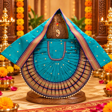 Rajnandani Kolhapuri Mata Rani  Devi Dress | Traditional Goddess Dress Poshak for Lakshmi Durga Ambabai Kalash Sthapana Margashirsh Puja | Navratri Traditional Dress Poshak (12 Inch Poshak)