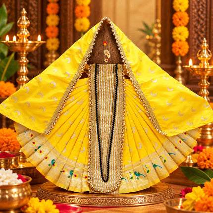 Karveer Nivasini Devi Dress – Traditional Kolhapur Ambabai Poshak for  Goddess Idol | Puja, Kalash Sthapana, Margashirsh Navratri & Guruvar Vratam Attire for Devi Maa (12 Inch Poshak)