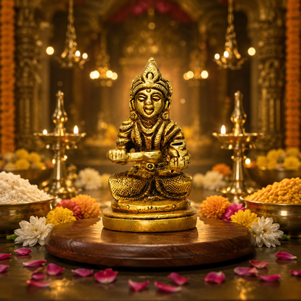 Goddess Annapurneswari Deity Idol Murti | Divine Statue for Home Temple (देवी अन्नपूर्णेश्वरी मूर्ती | गृह-मंदिरासाठी दिव्य मूर्ती)