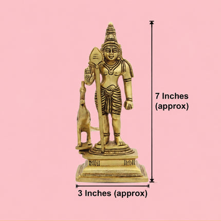 Kartikeya (Murugan) Swami Fine Brass Statue for Home Temple, Puja & Spiritual Decor (कार्तिकेय (मुरुगन) स्वामींची उत्कृष्ट पितळी मूर्ती)