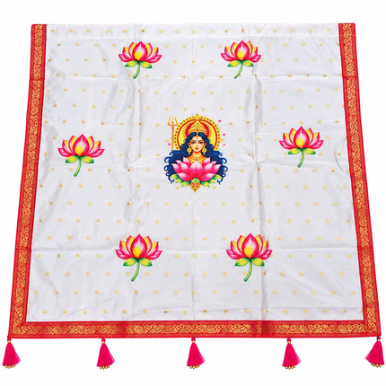Devi Pooja Backdrop Cloth (देवी पूजा बॅकड्रॉप वस्त्र) for Navratri & Margashirsha Lakshmi Pooja (मार्गशीर्ष महालक्ष्मी)
