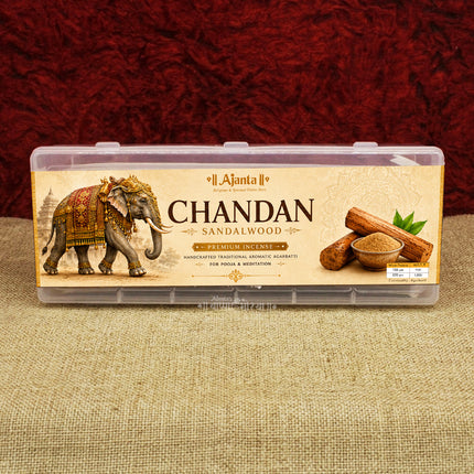 Chandan चंदन (Sandalwood) Premium Incense – Handcrafted Traditional Aromatic Agarbatti for Pooja & Meditation
