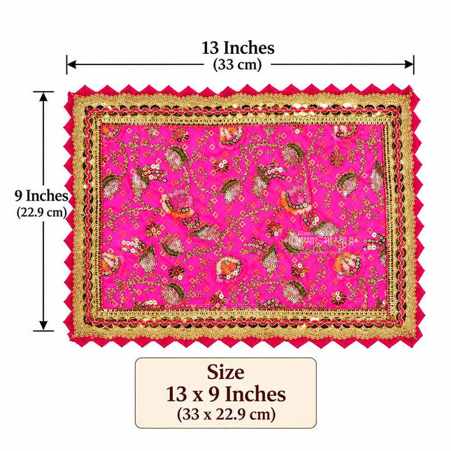Bandhani Print Mata Ki Chunri | Devi Mata Pooja Chunari for Navratri & Devi Shringar (9× 13 inch)